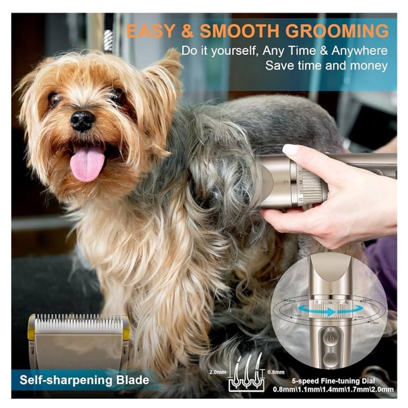 Cordless 3-Speed Turbo Pet Grooming Clipper Set - Picture 8 of 10